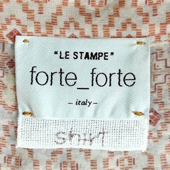 Forte Forte Italian Silk Mozaik Button-Up Orange My Shirt - Picture 8 of 9